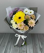 Букет цветов из:  Розы, Герберы и Хризантемы в Абакане