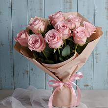 9 розовых роз в Абакане Букет цветов из:  Розы в Абакане