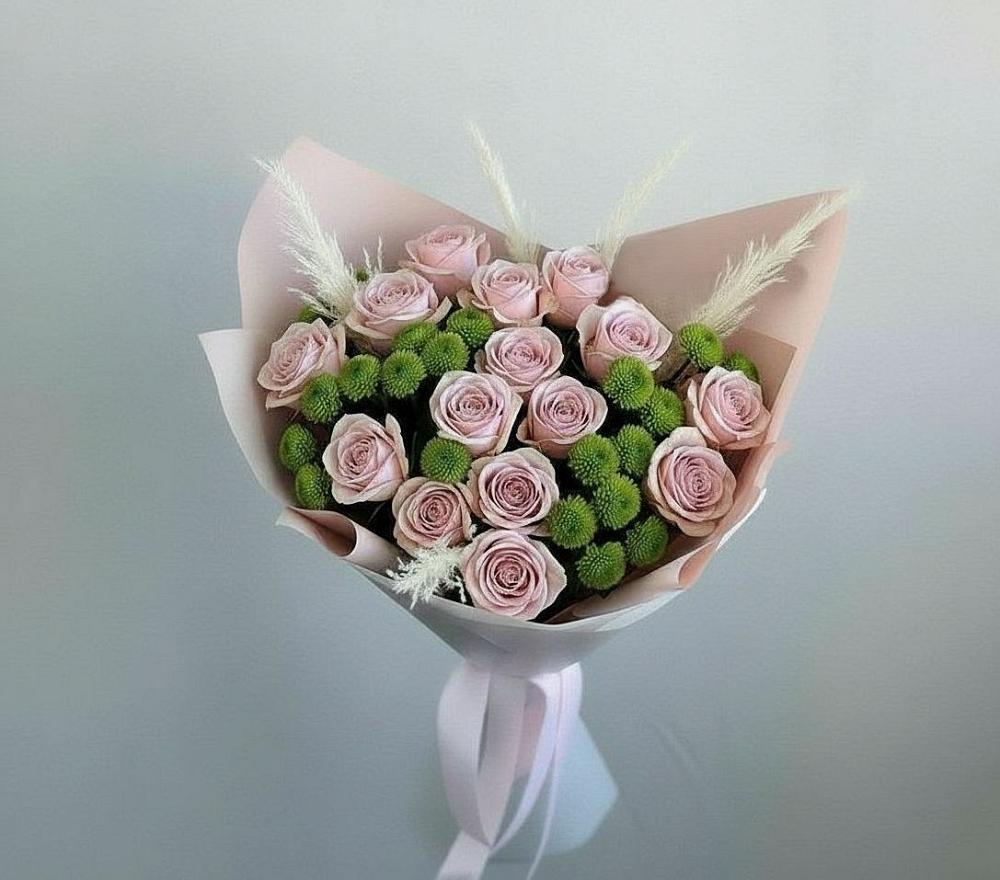 Букет цветов из: Розы и Хризантемы в Абакане