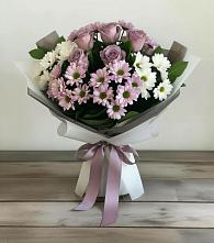 Букет цветов из:  Хризантемы и Розы в Абакане
