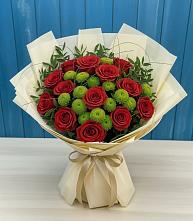 Букет цветов из:  Розы и Хризантемы в Абакане