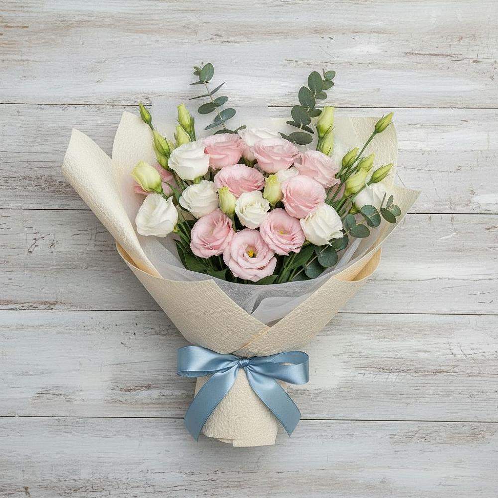 Букет шампанское в Абакане Букет цветов из: Лизиантусы в Абакане